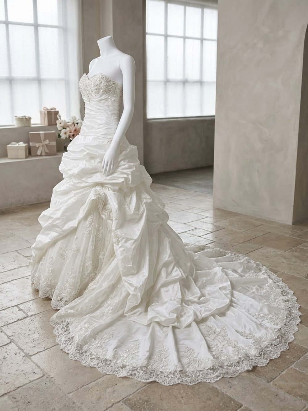 Maggie Sottero Sabelle White Bridal Wedding Gown Beaded Bodice dress gown 10